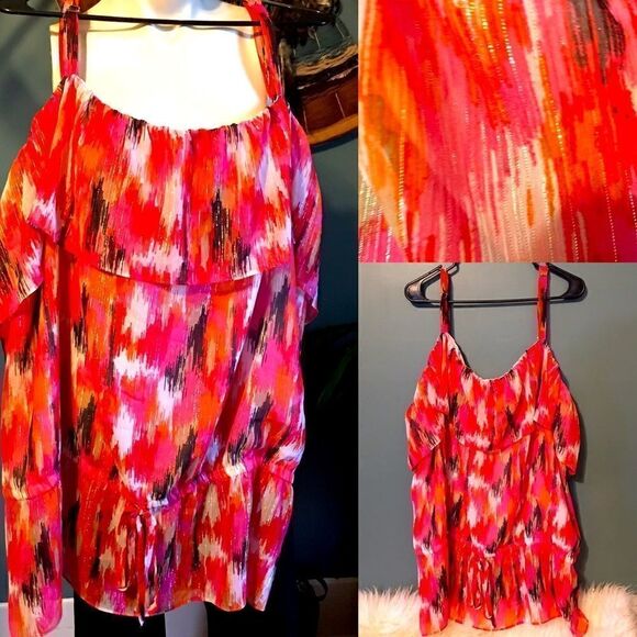 4X Ruffle Tank Blouse! Gorgeous - Picture 1 of 6